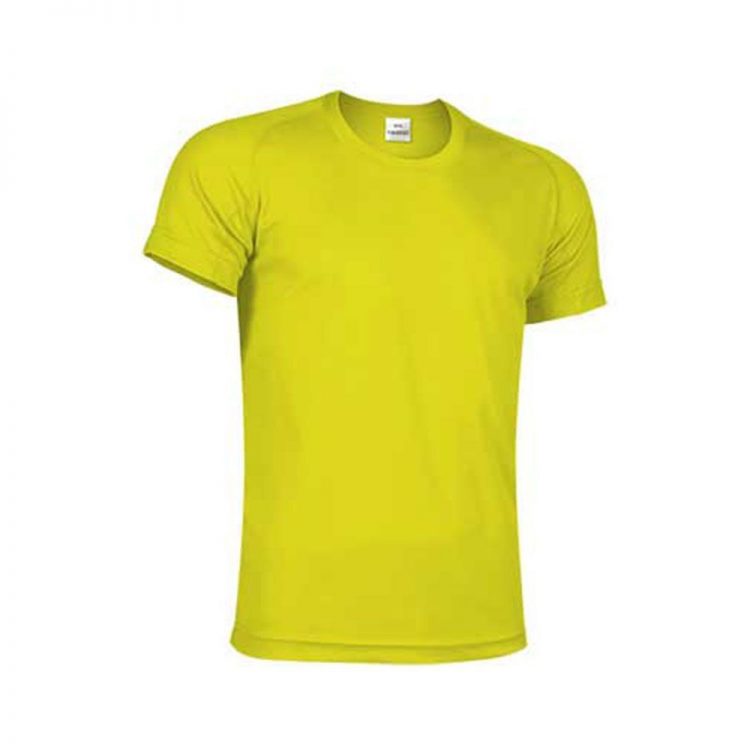Camiseta técnica de manga corta unisex amarillo fluor. Resistence