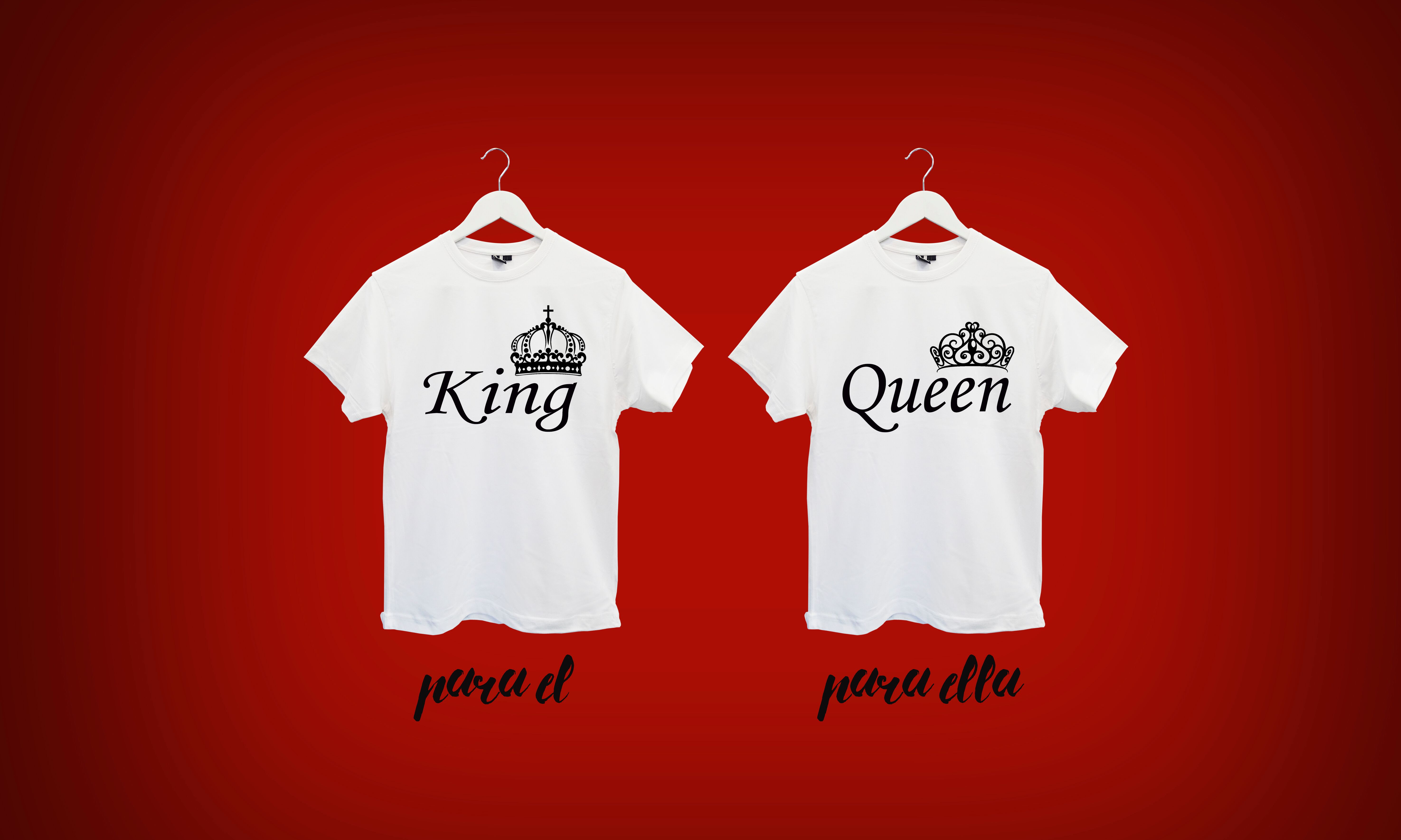 Camisetas personalizadas para novios king conjunto con